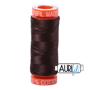Aurifil Cotton Thread — Dark Brown 5024 — Small 50wt