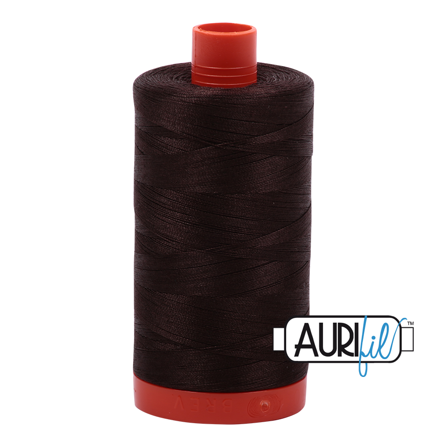 Aurifil Cotton Thread — Dark Brown 5024 — Medium 50wt