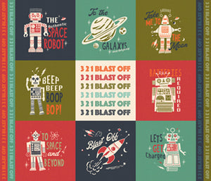321 Blast Off || PANEL|| 36" x 45"  by Stacy Iest Hsu for Moda Fabrics