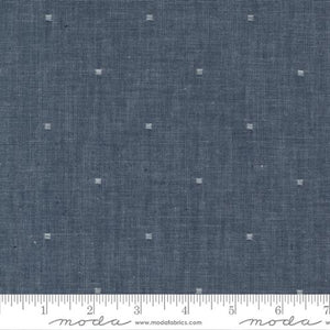 Square Dot in Indigo for Vista Wovens by Pieces to Treasure for Moda