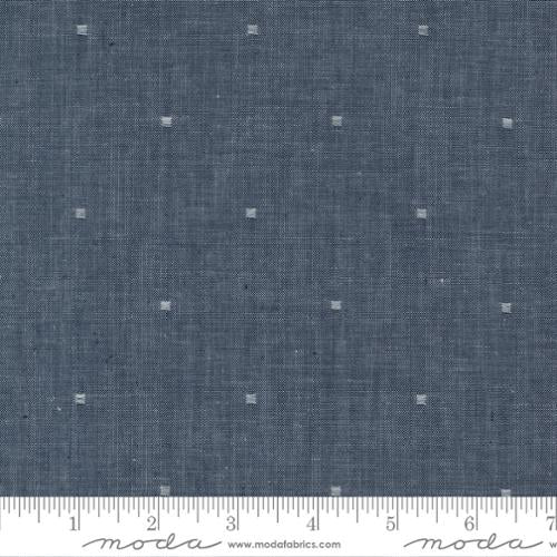 Square Dot in Indigo for Vista Wovens by Pieces to Treasure for Moda