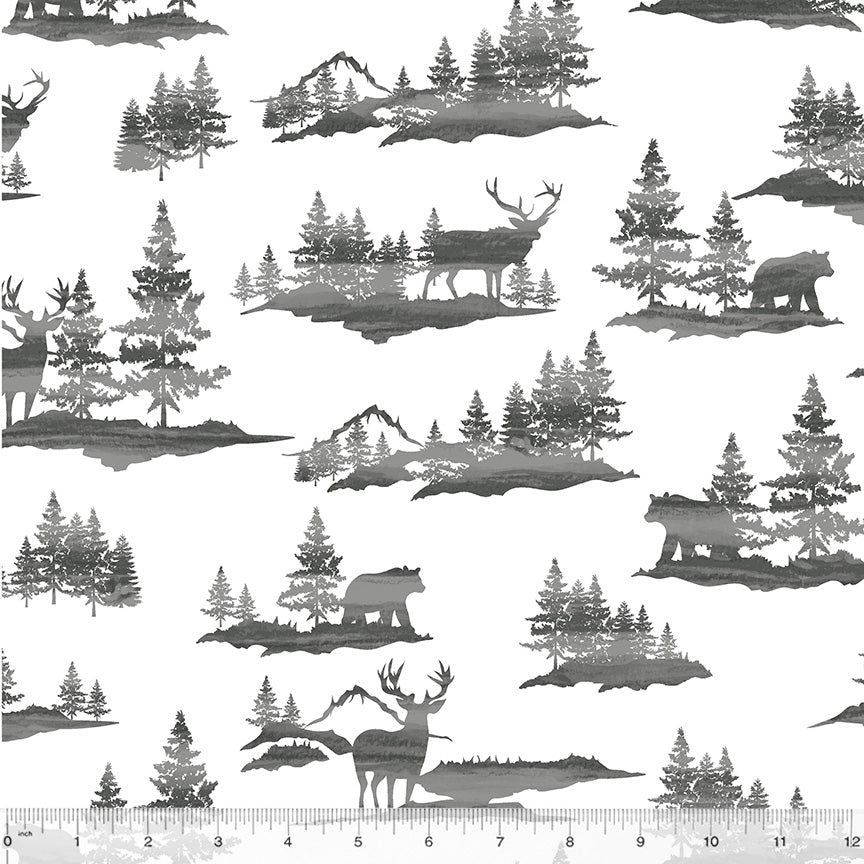 White Forest-scape Flannel for Whistler Studios