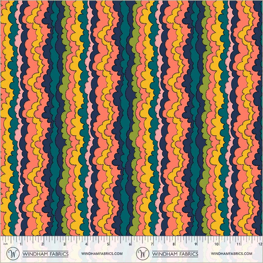 Aurora in Indigo from Sunshine by Sally Kelly for Windham Fabrics, Designer Fabric