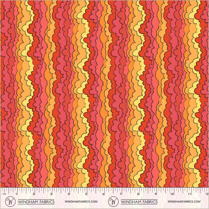 Aurora in Sunset from Sunshine by Sally Kelly for Windham Fabrics, Designer Fabric