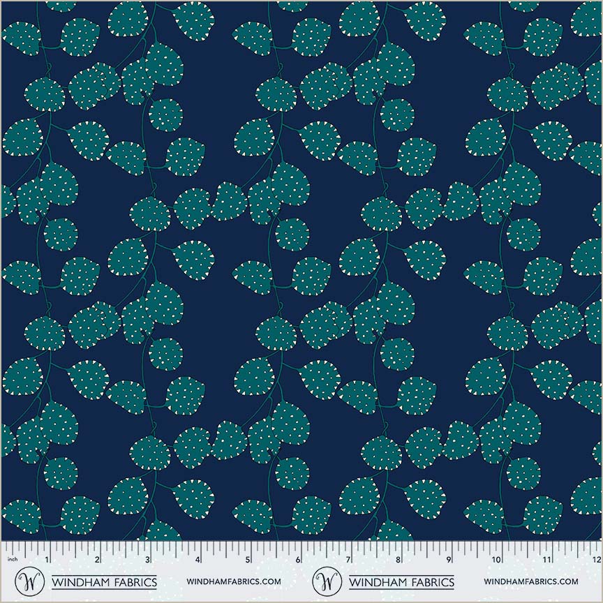 Honesty in Indigo from Sunshine by Sally Kelly for Windham Fabrics, Designer Fabric