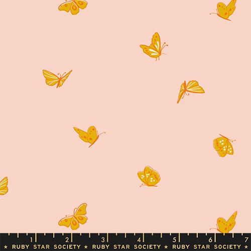 Butterflies in Vintage Pink - Flowerland by Melody Miller for Moda Fabrics