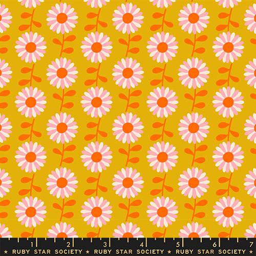 Field of Flowers in Goldenrod - Flowerland by Melody Miller for Moda Fabrics