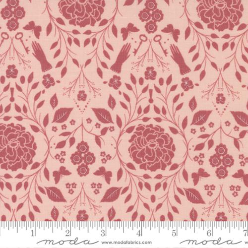 Garden Gate Damask Floral in Strawberry Cream for Evermore -by Sweetfire Road for Moda