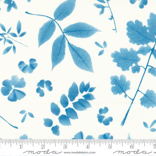 Herschel Florals Leaf in Cloud for Bluebell by Janet Clare for Moda Fabric