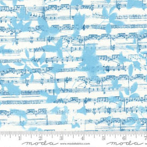 Peploe Novelty Music Notes in Cloud for Bluebell by Janet Clare for Moda Fabric
