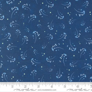 Sprig in Prussian for Bluebell by Janet Clare for Moda Fabric
