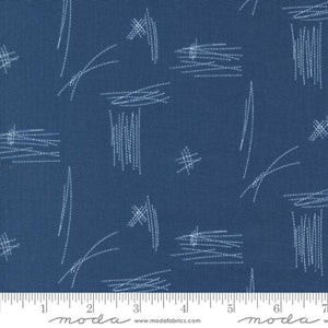 Stitches in Blueprint for Bluish by Zen Chic for Moda Fabrics
