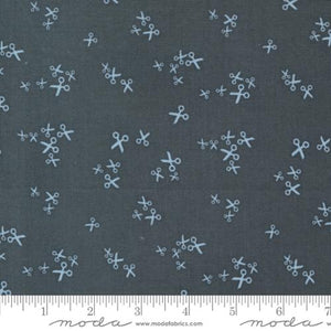 Scissors in Charcoal for Bluish by Zen Chic for Moda Fabrics