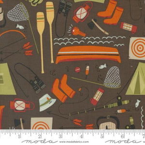 Camping Gear in Bark for The Great Outdoors by Stacey Iest Tsu for Moda Fabrics