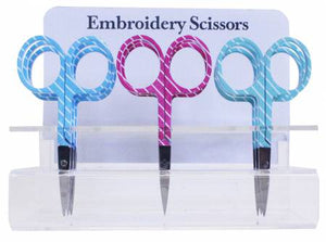 Embroidery Scissors - White Stripes on Colors Handle