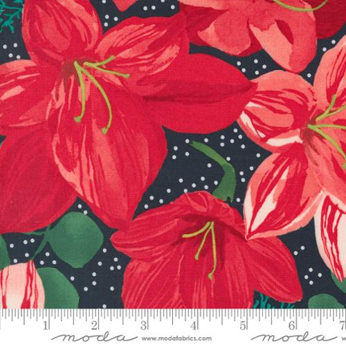 Christmas Lily in Soft Black for Winterly by Robin Pickens or Moda
