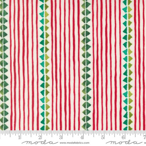 Christmas Ribbon Stripe in Cream for Winterly by Robin Pickens or Moda (Copy)