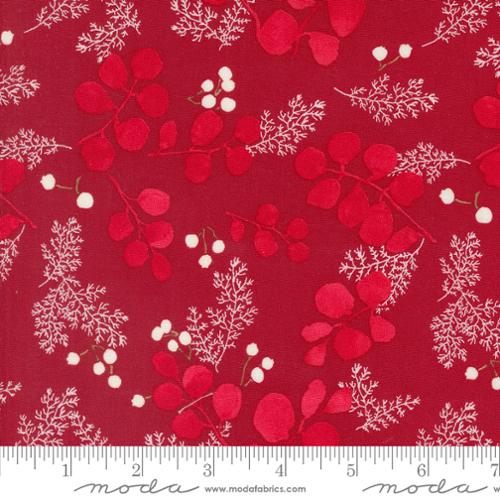 Greenery and Berries in Crimson for Winterly by Robin Pickens or Moda