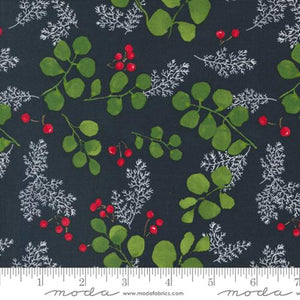 Greenery and Berries in Soft Black for Winterly by Robin Pickens or Moda
