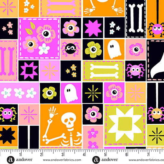 Sew Spooky in Pink from Ghostly Garden by KP Creates for Andover Fabrics