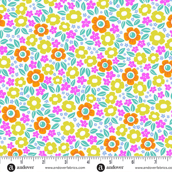 Floral Fright in Multi from Ghostly Garden by KP Creates for Andover Fabrics