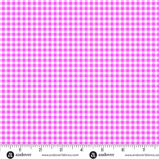 Bitty Gingham in Pink from Ghostly Garden by KP Creates for Andover Fabrics