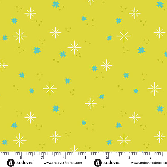 Stardust in Green from Ghostly Garden by KP Creates for Andover Fabrics