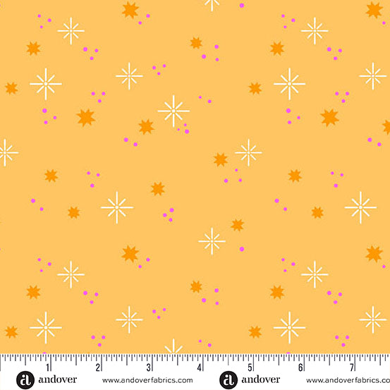 Stardust in Orange from Ghostly Garden by KP Creates for Andover Fabrics
