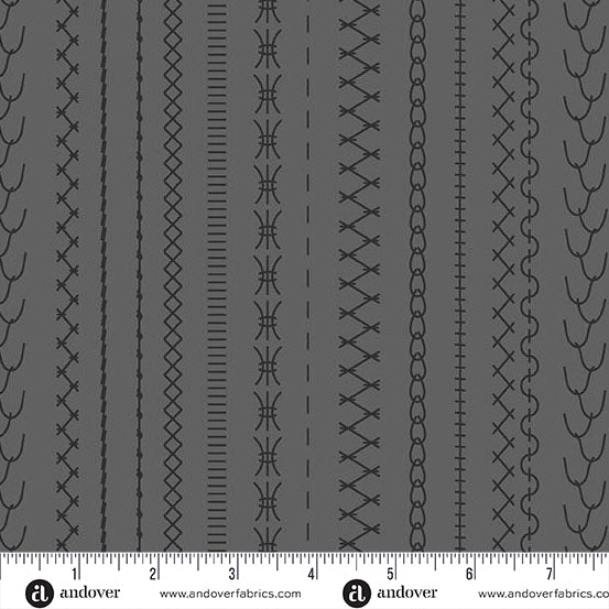 Crazed in Charcoal from Jinny by Alison Glass for Andover Fabrics, Designer Fabric