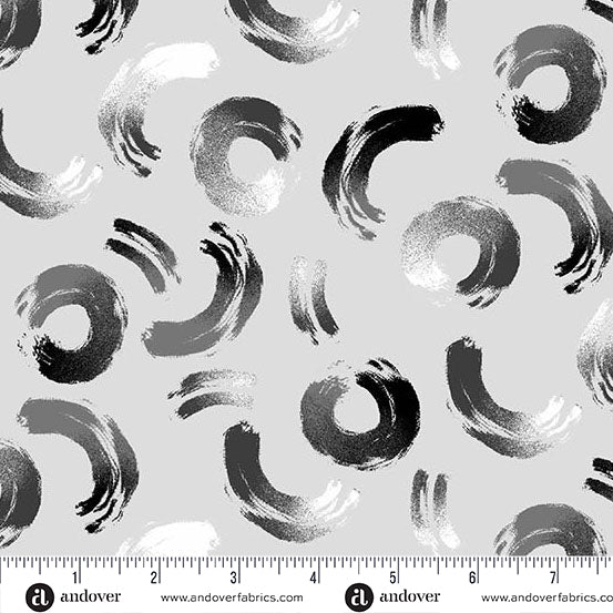 Brushwork in Ash from Prismatic by Libs Elliott by Andover Fabrics, Designer Fabric