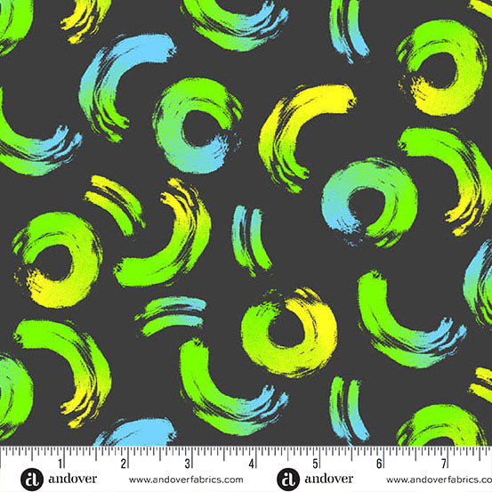 Brushwork in Cosmic from Prismatic by Libs Elliott by Andover Fabrics, Designer Fabric