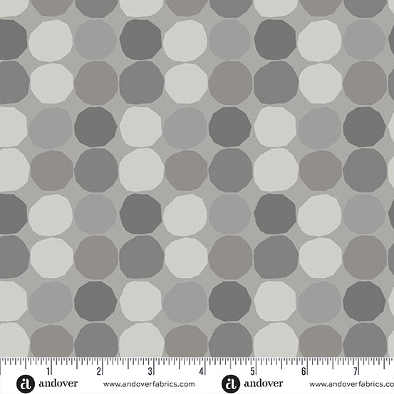 Wonky Dots in Dove from Prismatic by Libs Elliott for Andover Fabrics, Designer Fabric