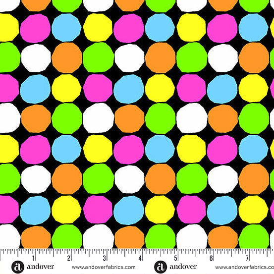 Wonky Dots in Burst from Prismatic by Libs Elliott for Andover Fabrics, Designer Fabric