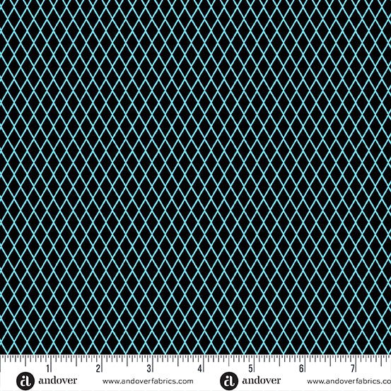 Fishnet in Electric from Prismatic by Libs Elliott by Andover Fabrics, Designer Fabric