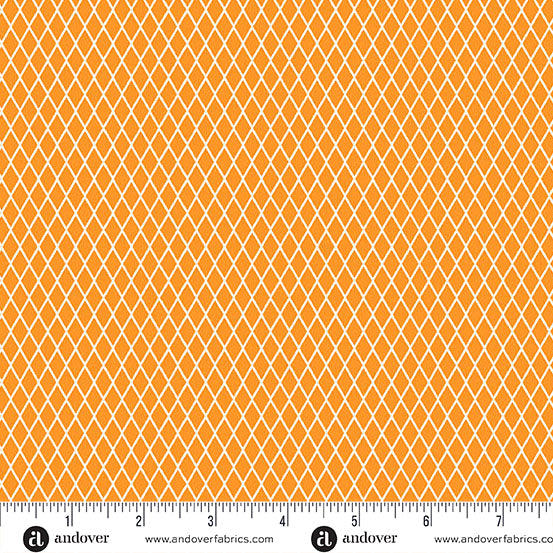Fishnet in Signal from Prismatic by Libs Elliott by Andover Fabrics, Designer Fabric