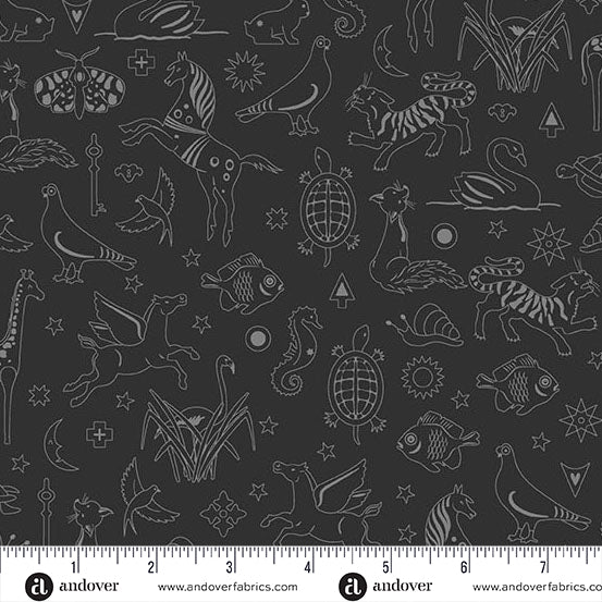 Philately in Nocturnal from Shadow 2026 by Alison Glass for Andover Fabrics