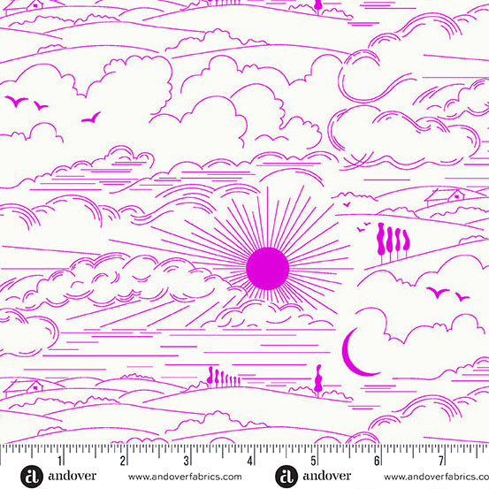Dwell in Magenta from Sun Print Whisper by Alison Glass for Andover Fabrics