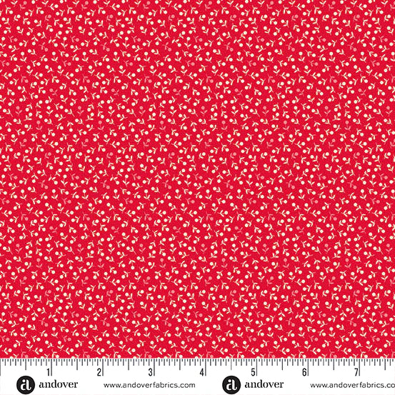 Crystal Stars in Red for Sugarberry for Andover Fabrics