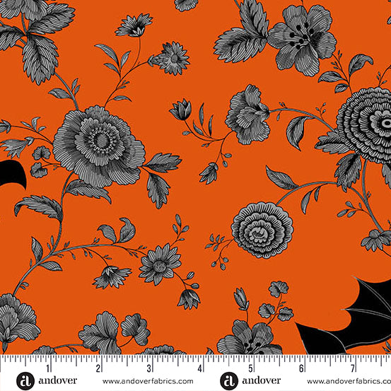 Night Garden in Flame from Phantasm by Libs Elliot for Andover Fabrics