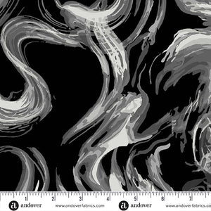 Enchantment in Raven from Phantasm by Libs Elliot for Andover Fabrics