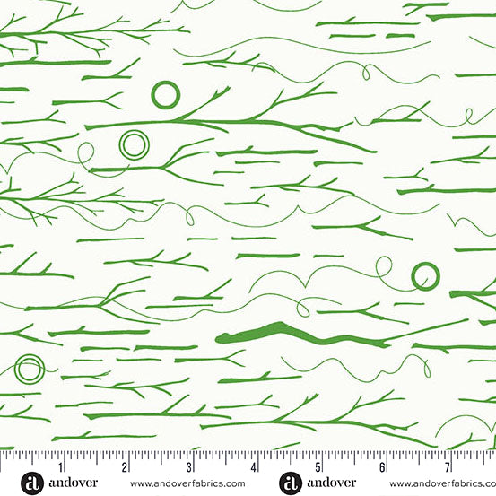 Sticks and Twine in Grass from Sun Print Whisper by Alison Glass for Andover Fabrics