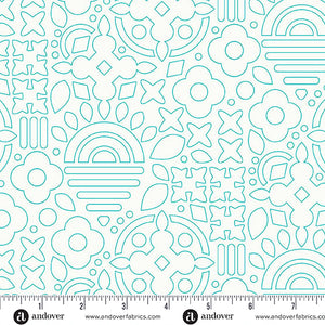 Stencil in Teal from Sun Print Whisper by Alison Glass for Andover Fabrics
