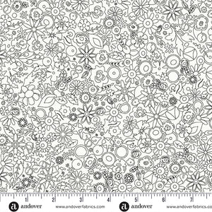 Woodland in Panda from Sun Print Whisper by Alison Glass for Andover Fabrics