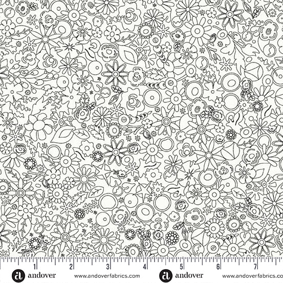 Woodland in Panda from Sun Print Whisper by Alison Glass for Andover Fabrics