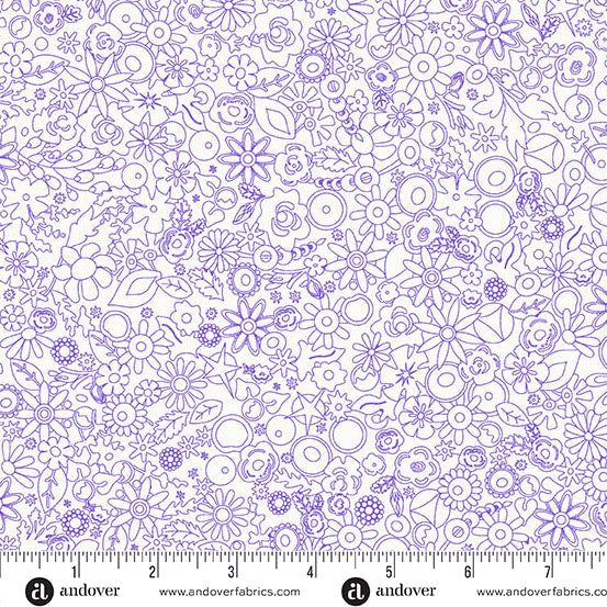 Woodland in Violet from Sun Print Whisper by Alison Glass for Andover Fabrics