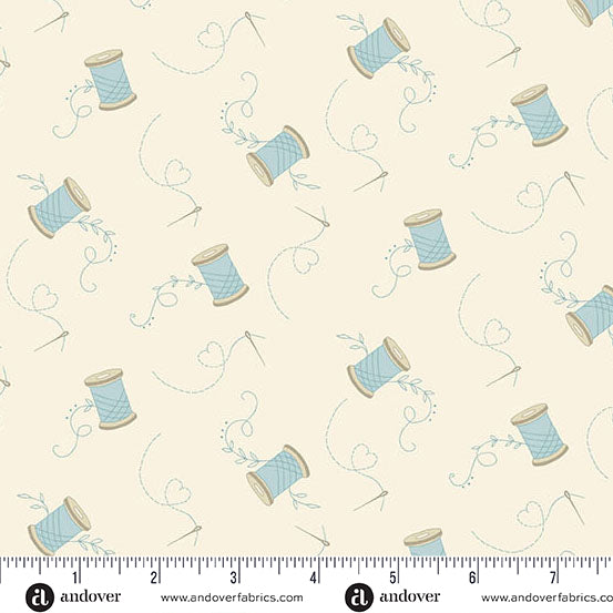 Needle and Thread in Cotton from Sewing Bird by Edyta Sitar from Laundry Basket Quilts for Andover Quilts