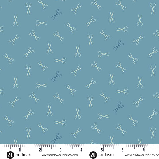 Good Scissors in Azure from Sewing Bird by Edyta Sitar from Laundry Basket Quilts for Andover Quilts