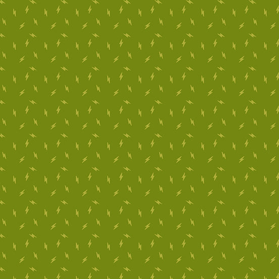Atomic Lightening - Atomic in Olive by Libs Elliott for Andover Fabrics