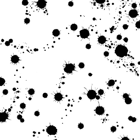 Spatter Pattern - Black on White - in Contusion for Sleuth by Giucy Guice for Andover Fabrics