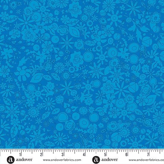 Sun Print 2024 Cobalt Woodland Fabric - by Alison Glass for Andover Fabrics